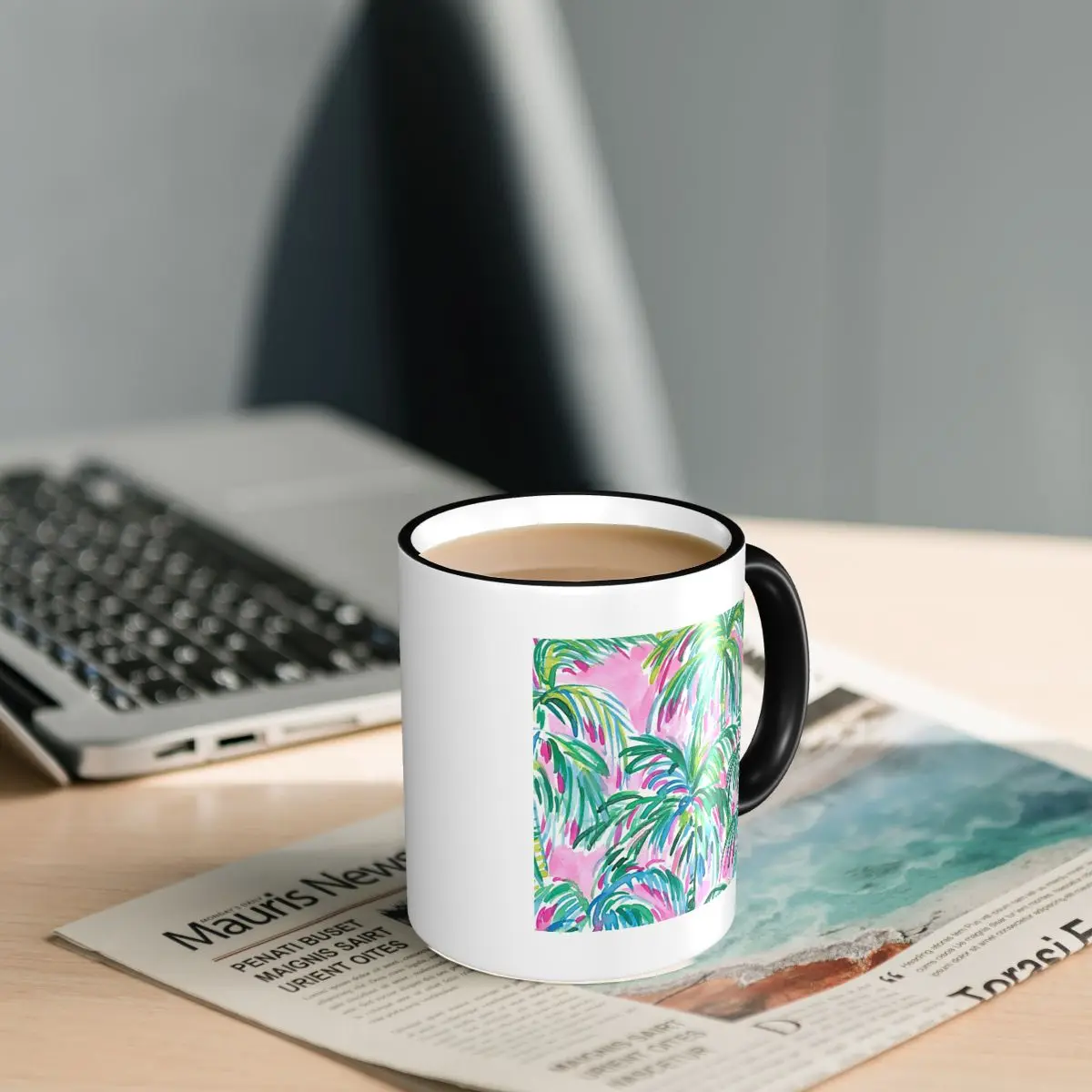 Pink Palm Trees Mug Funny Ceramic Coffee Cups Tea Mugs Milk Cup Drinkware Gifts for Friends