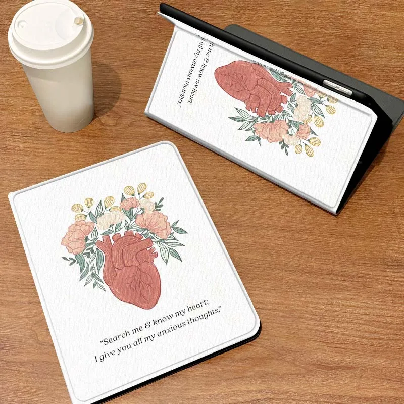 

Cartoon Heart Line Art For Samsung Galaxy Tab S6 S7 S8 S9 S10 S11 FE Plus Lite Tablet Case