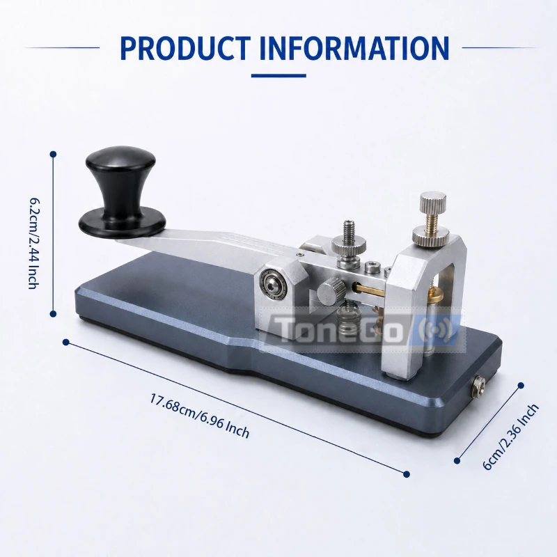 Xiegu VK-5 Shortwave Manual CW Electric Key Aluminum Alloy Base Morse Code Radio Transmission Key With 3.5mm Connection Cable