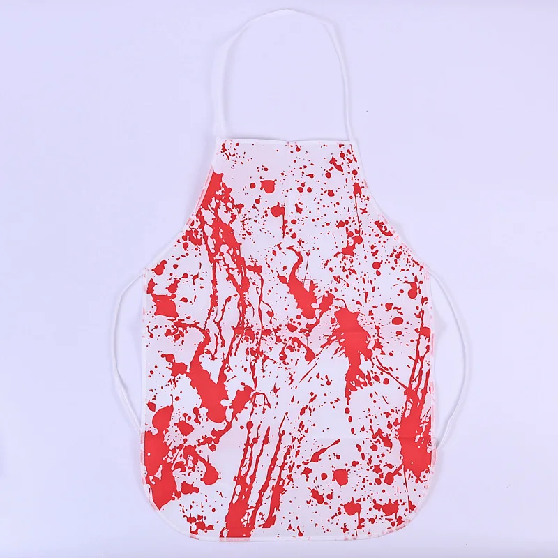 Grembiule insanguinato di Halloween Puntelli a tema Halloween Vestito operato Grembiule spaventoso Orrore stampato Guanti da cucina spaventosi schizzati di sangue Calzini
