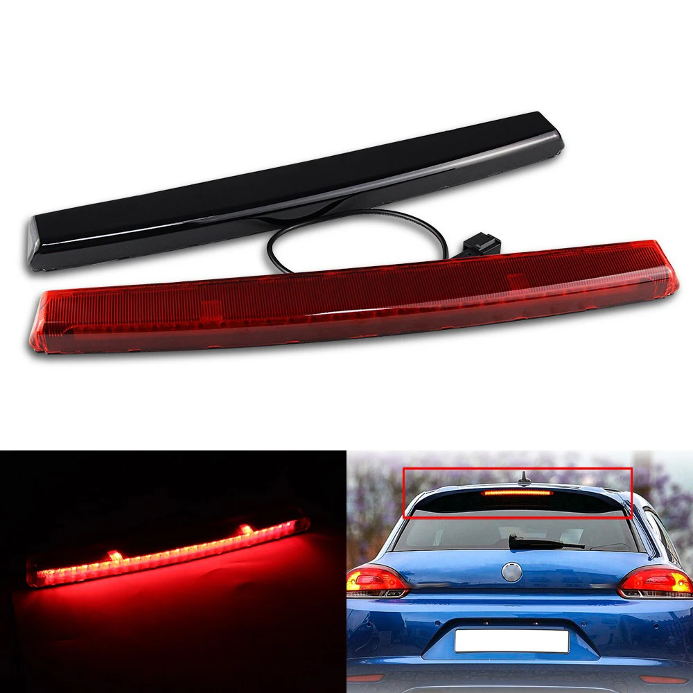 красный/дымчатый светодиодный третий стоп-сигнал для VW Scirocco Golf Mk5/GTI/R32 Polo Mk4 с высоким креплением, дополнительная 3-я стоп-сигнальная лампа