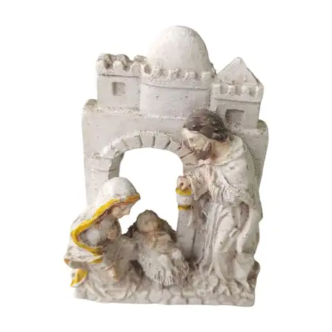 Resin Nativity Scene Figurine Crafts Sculpture Holy Family Statue for Decoration