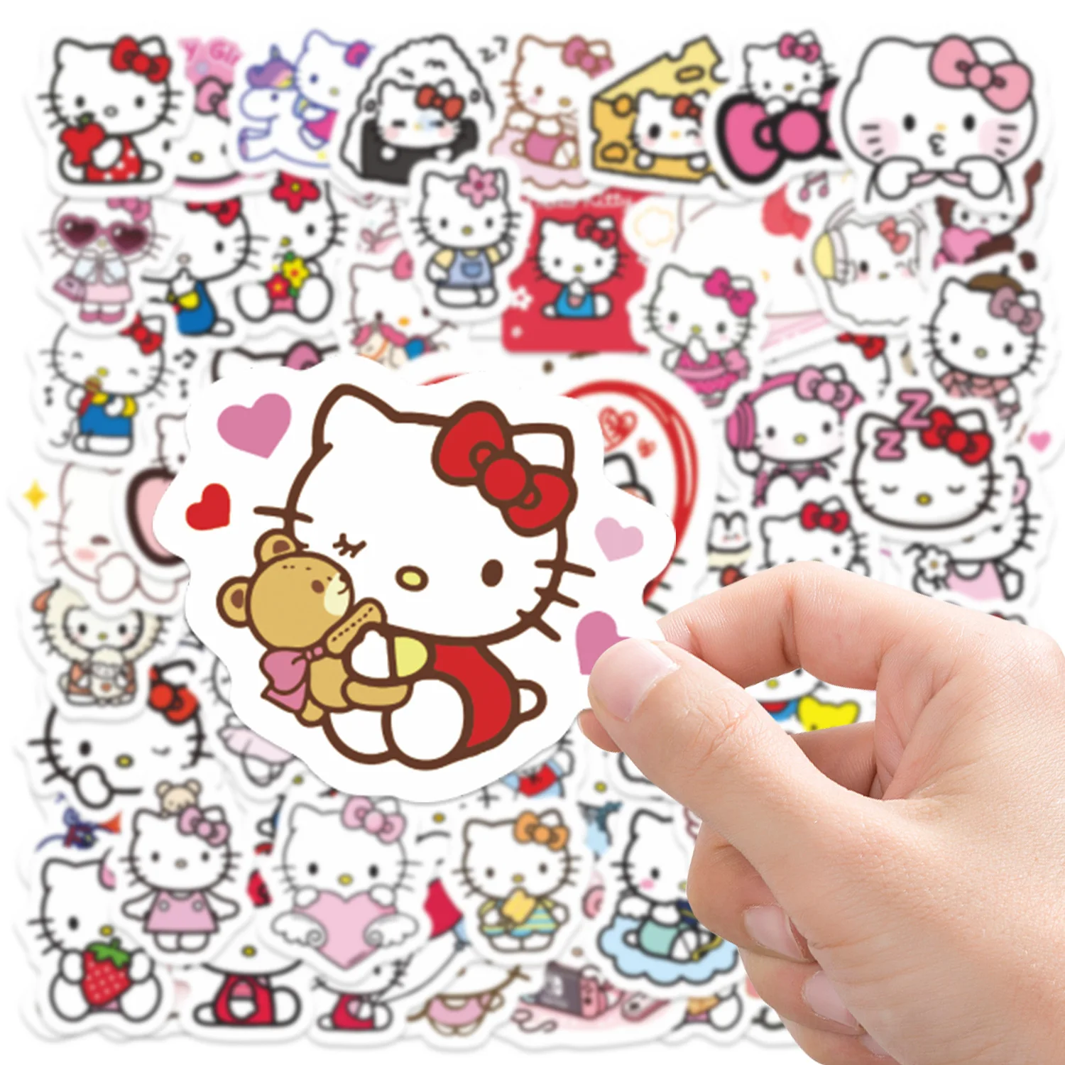80 قطعة من ملصقات الرسوم المتحركة اللطيفة هالو كيتي لسجل القصاصات والكمبيوتر المحمول وحافظة الهاتف والجيتار Kawaii Anime Sanrio ملصق مضاد للمياه