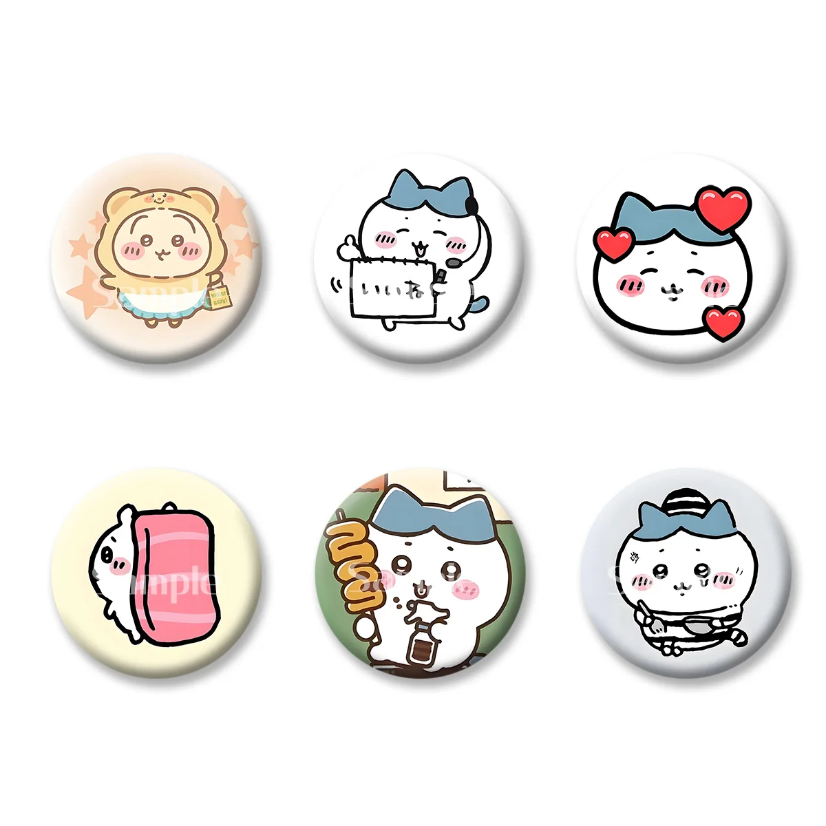 

Flash Badge Cards Chiikawa Anime Cartoon Cute Style Girl Keychains Convenient Makeup Mirror Fridge Magnet ACG Accessories