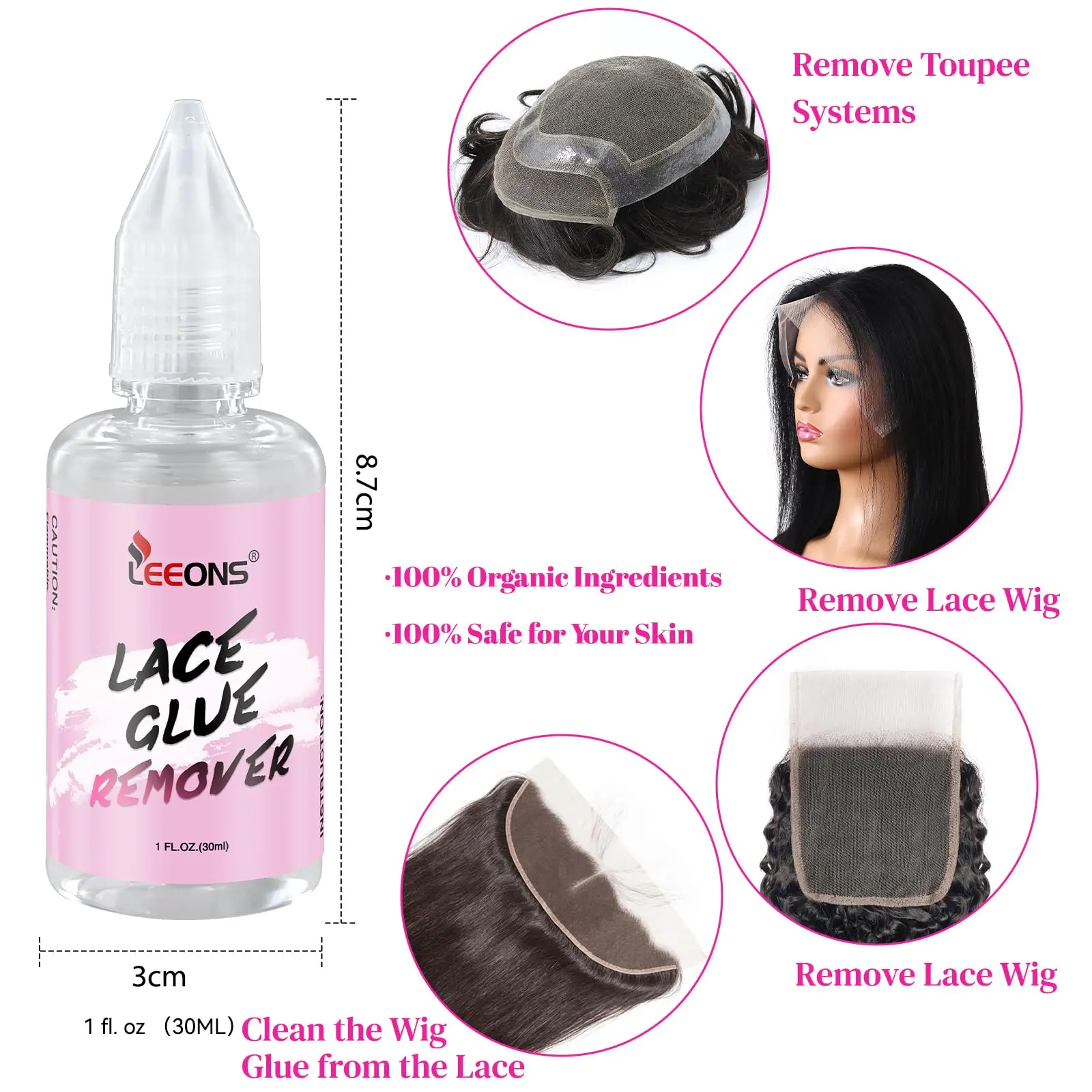 2pcs Invisible Wig Adhesive Glue for Wearing Lace Wigs Waterproof Wigs Liquid Glue and Remover Ultra Hold Wig Glue