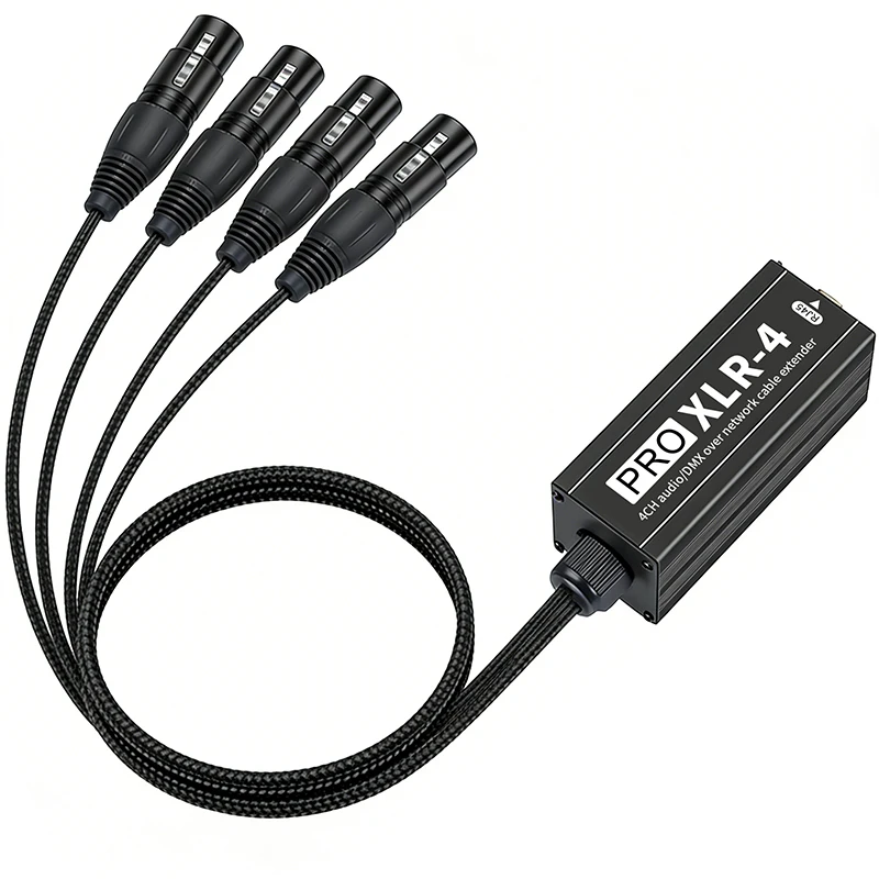 0.7M 4XLR Female RJ45 Snake Cable PRO XLR-4 Portable 4CH DMX Extender for Home Studio Indoor Audio Wiring