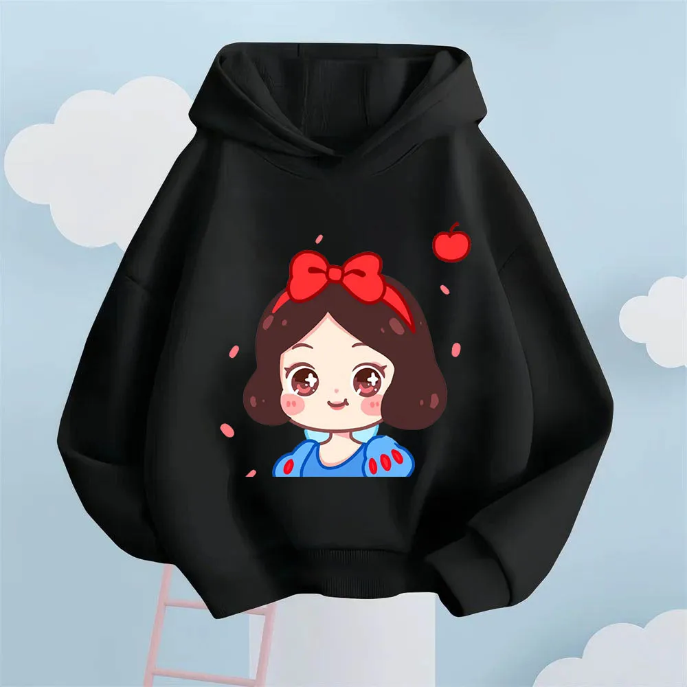 Hoodie four seasons girls home clothing cute Q version of Snow White print loose long-sleeved hoodie can be worn outside