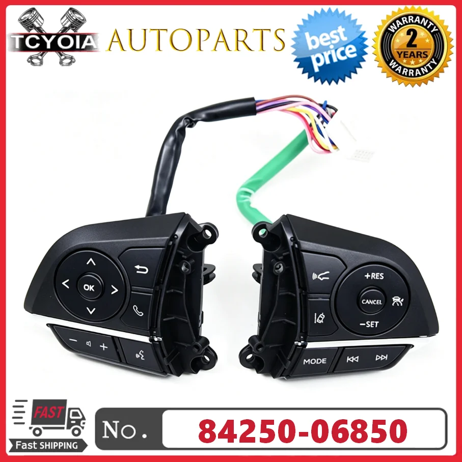 Pair Steering Wheel Control Switch 84250-06850 8425006850 For Toyota Corolla Levin 2019-2023