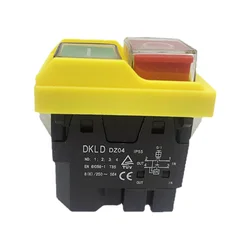 DZ04 4 pins Waterproof Electromagnetic Push Button Switches Start Stop Switch for Grinding Machine 250VAC 8(6)A