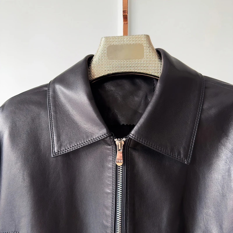 輸入ラムスキン女性のジャケットコート 2026 春の新本革スタイリッシュなスリムフィット女性ショートジッパーシープスキンジャケットトップス