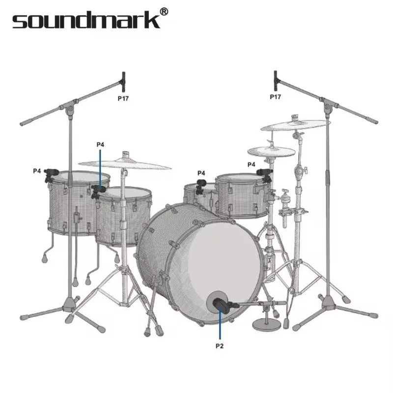 CX-608 Drum Microphone Set Professional 7 Sets Drum Instrument Cable Microphone Free Combination Drum Instrument Set