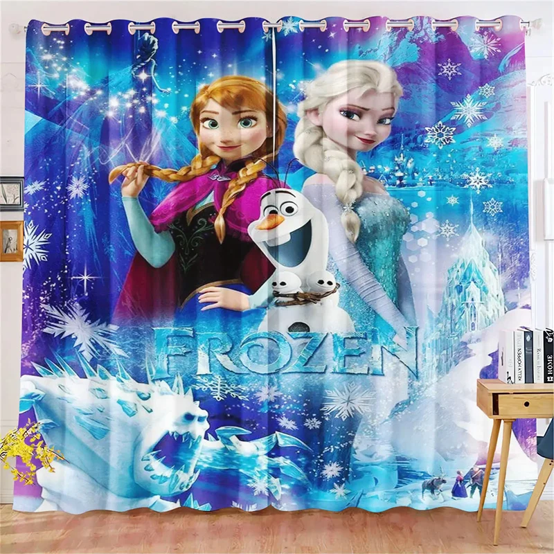 

2pc Princess Curtains for Living Room Home Decor Blackout Curtains Bedroom Drapes Cartoon Cute Dustproof Anime Home Decorate