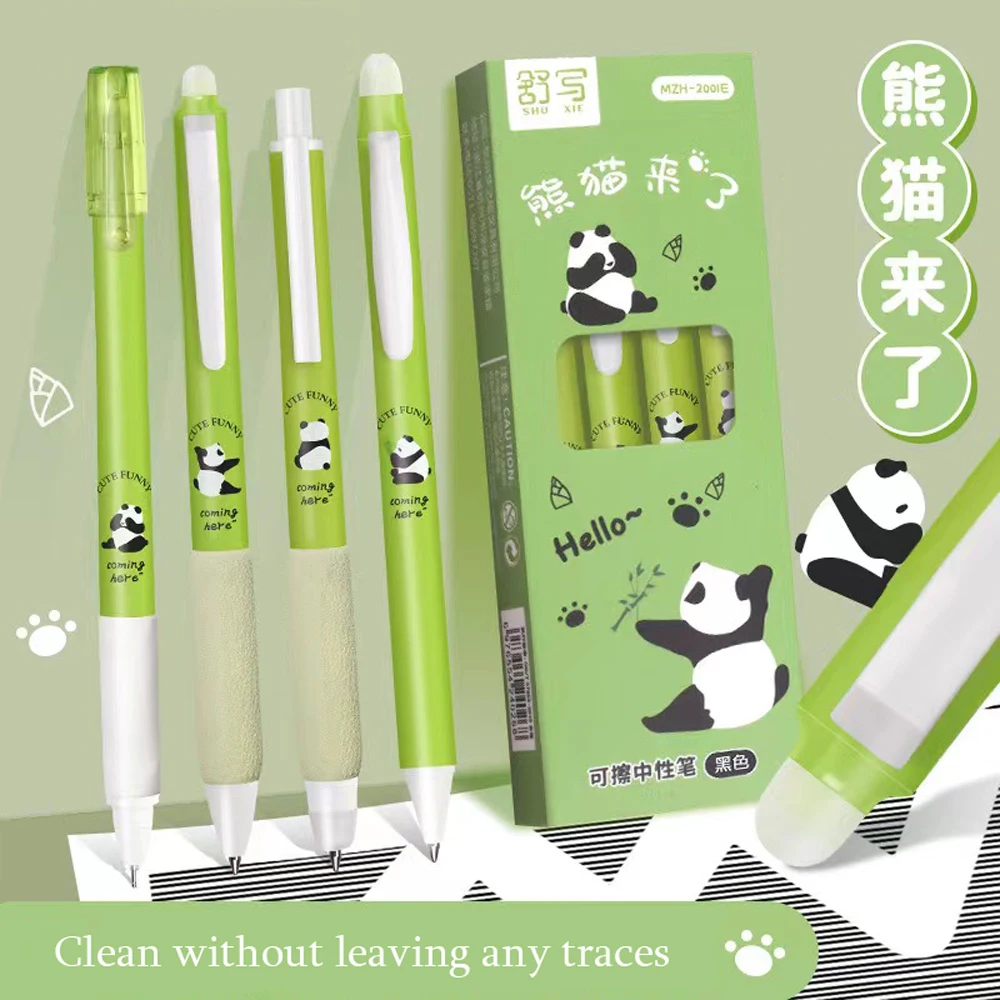 Imagem -06 - Animais dos Desenhos Animados Canetas Gel Apagáveis para Meninas Canetas Panda Canetas Gel Bonitos Escrita Escolar Novidade Papelaria Presentes 0.5 mm Pcs