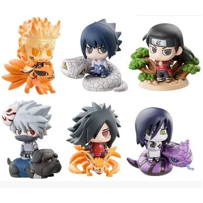 Figura de acción de Naruto, 6 piezas, Uzumaki, Sasuke, Kakashi, Madara, Orochimaru