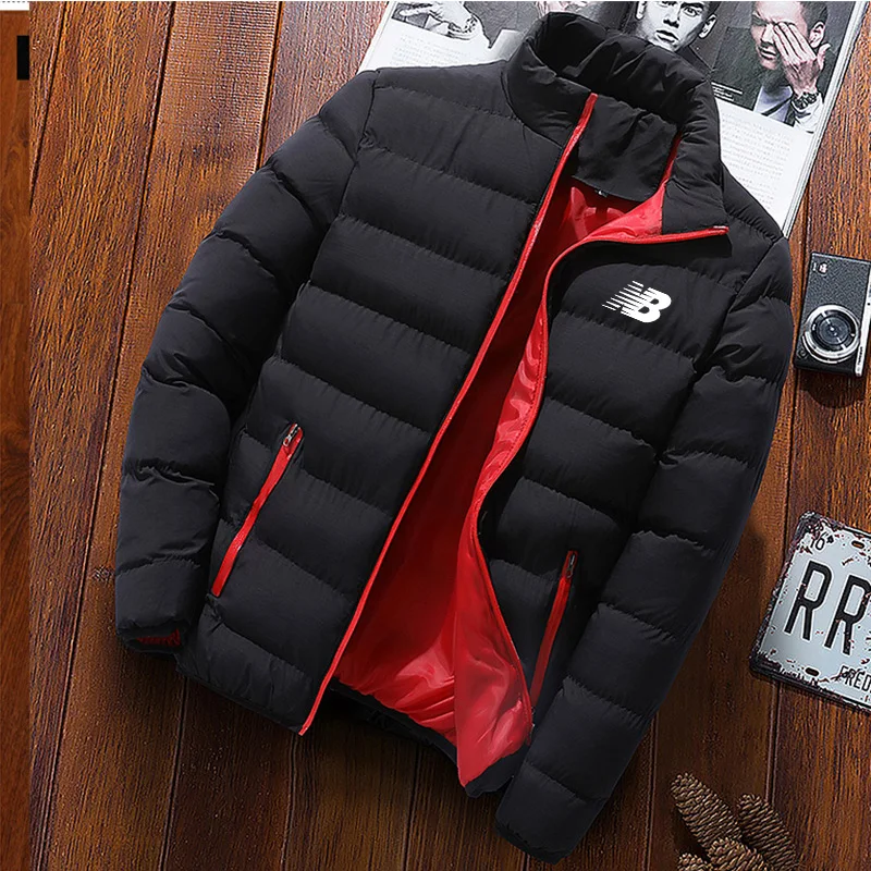 

2025 new hot winter men's new cotton clothing fashion brand jacket sport bicycle print men's fashion street warm casual jacket