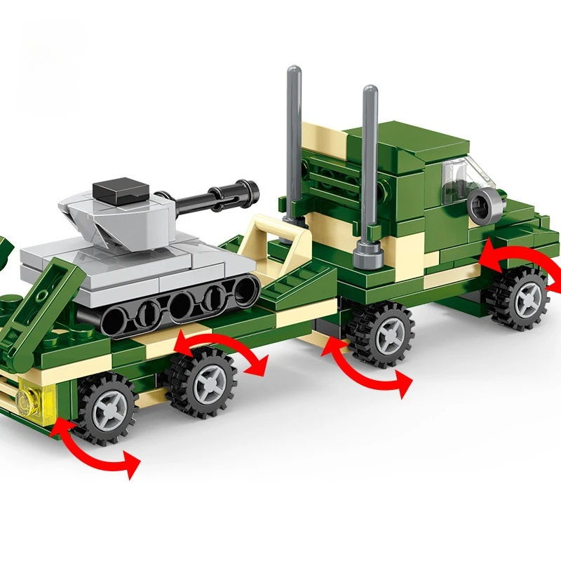 DIY Assembly Toy Set  Tank Loader Fighter Jet Aircraft Carrier Educational Military Building Blocks for Boys As A Christmas Gift