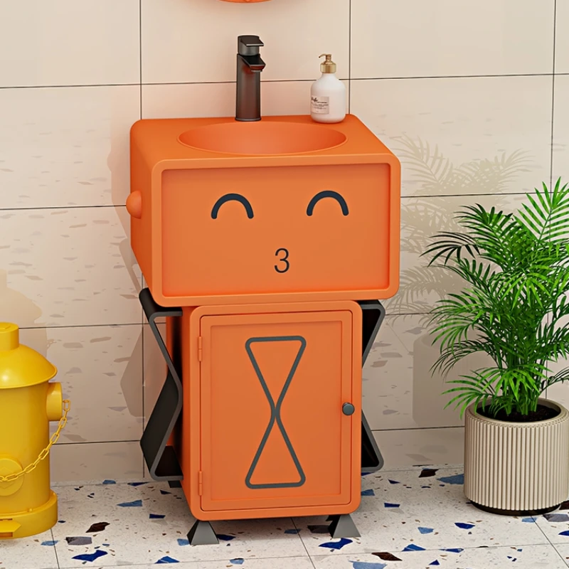 Robot kindergarten washstand color floor sink cartoon children column washbasin