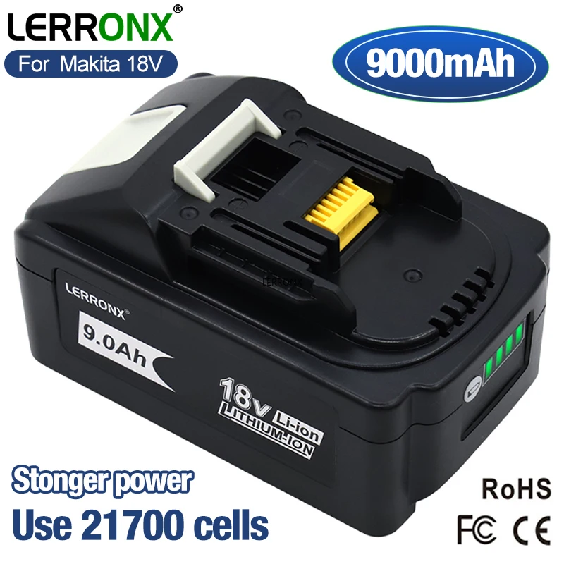 21700 Cell Balanced Version 18V 9000mAh Li-ion Rechargeable Battery for Makita BL1890 BL1860 BL1840 BL1850 BL1830 LXT400 BL1815