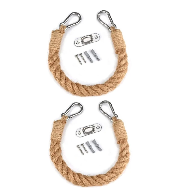 2 Set Rope Toilet Paper Holder Natural & Simple Towel Rack Wall Mounted Towel Rings Holder Suitable for Bathroom Kitchen