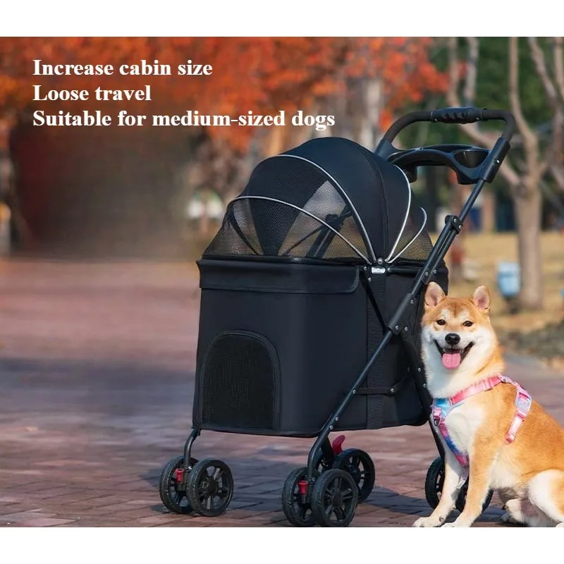 Medium To Large Dog Pet Cart Dog Cat Cart Outdoor Small Pet Cart Lightweight and Foldable
