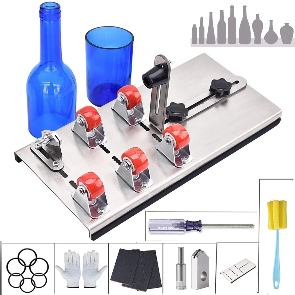 DIY Glass Bottle Cutter Adjustable Sizes Metal Glassbottle Cut Machine for Crafting Wine Bottles Decorations Cutting