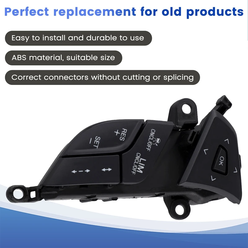 Car Steering Wheel Cruise Control Button Assembly Multifunction Switch DG9T-9E740GFW For Ford Fusion 2013-2018