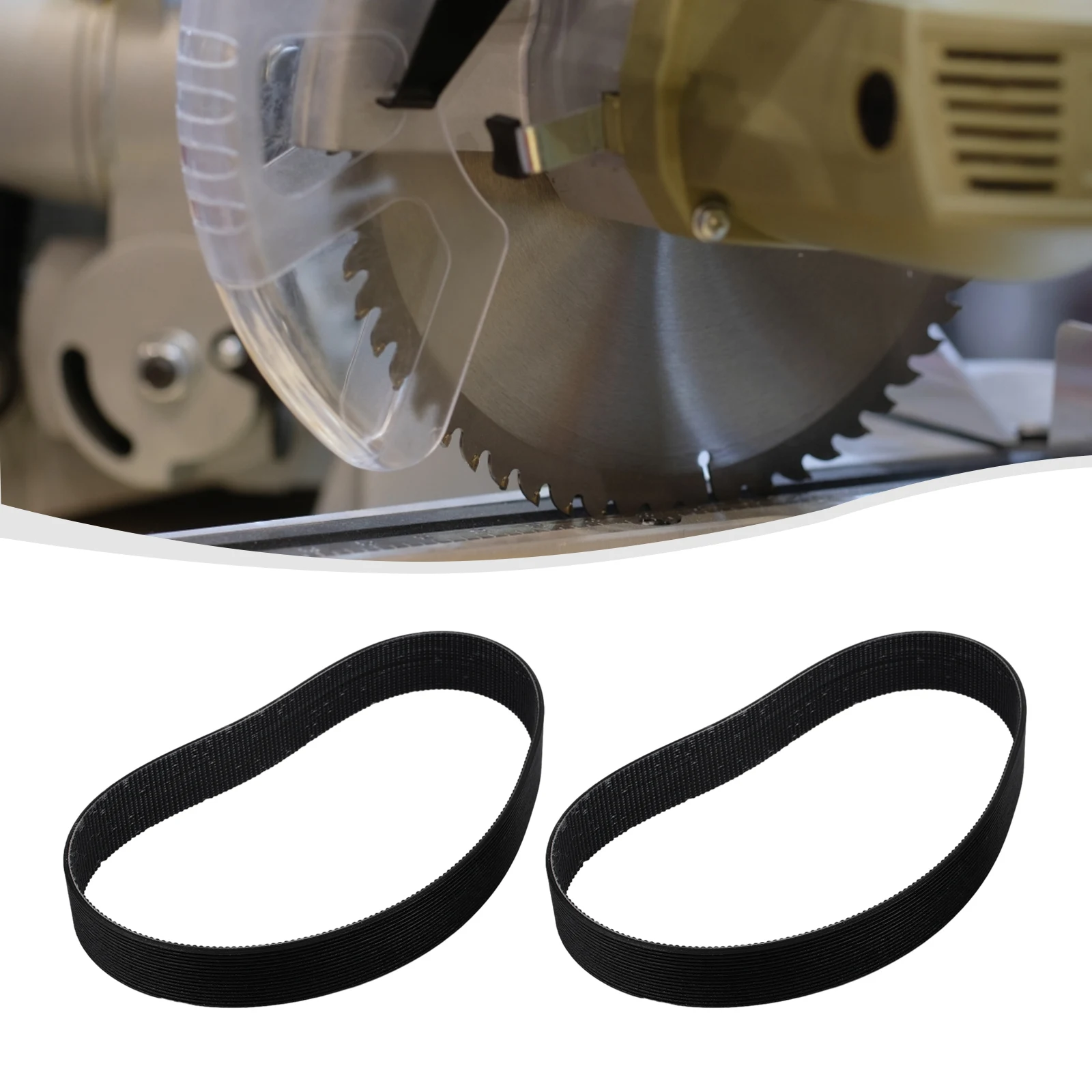 2PCS Drive Belt for 255Electric Steel Mitre Saw Cutting Machine 490mm Girth Rubber Belt Replacement Part for 10 Inch Miter Saw
