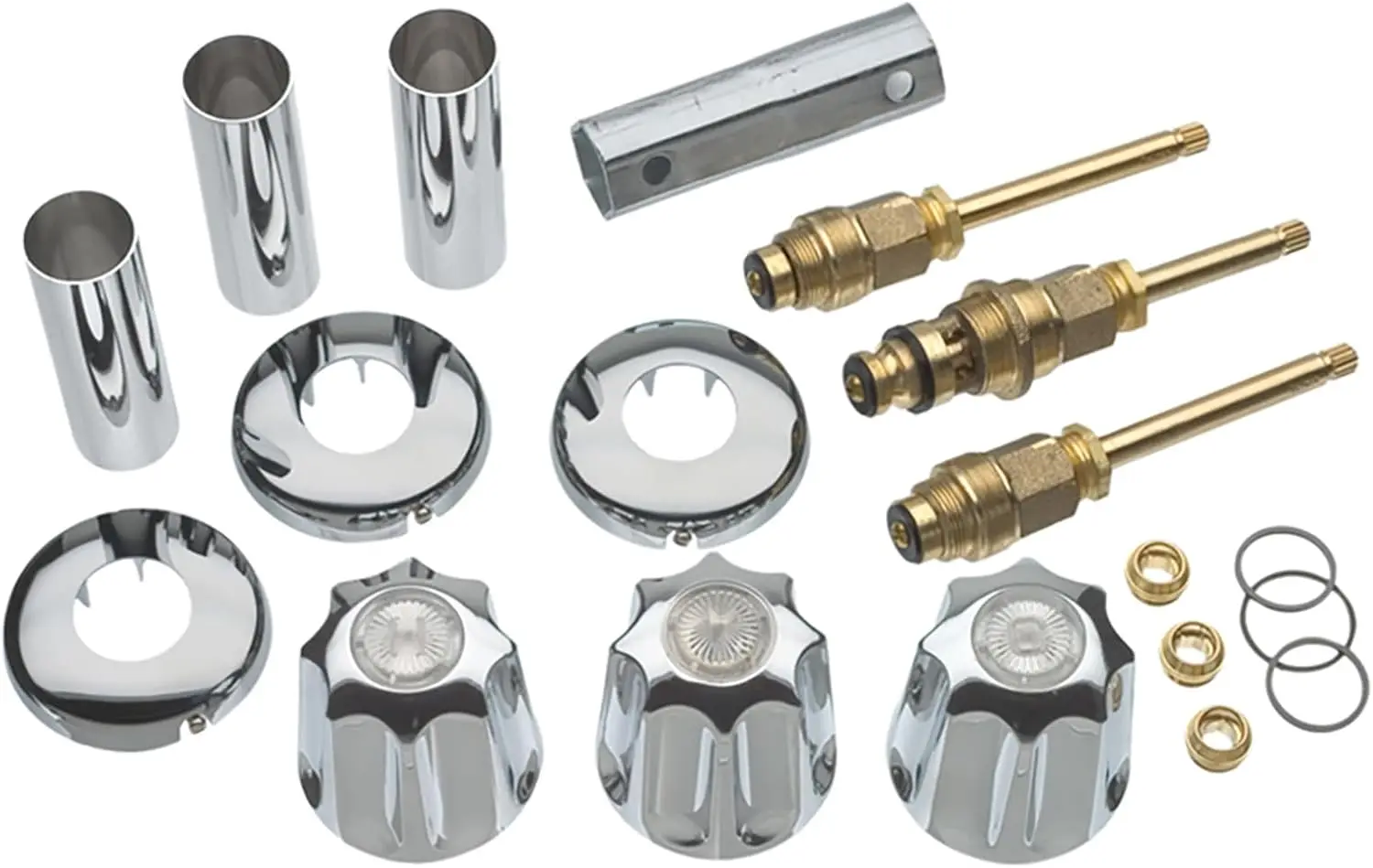 

3-Handle Bathtub Shower Trim Kit Chrome Finish for Gerber Faucets | Knob Handle | Easy Remodel