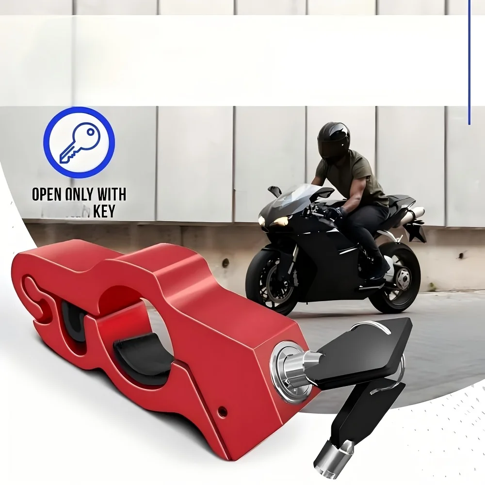 Aluminum Alloy Motorcycle Handlebar Portable Throttle Brake Lock No Battery Security Motorbike Electric Scooter Bicycle Safety