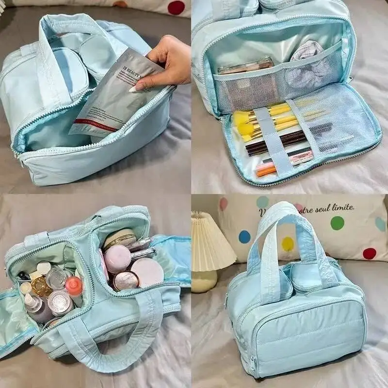

Bloom Large Capacity Portable Makeup Women Handle Travel Storage Bag Girl Classification Waterproof Cosmetics Bags