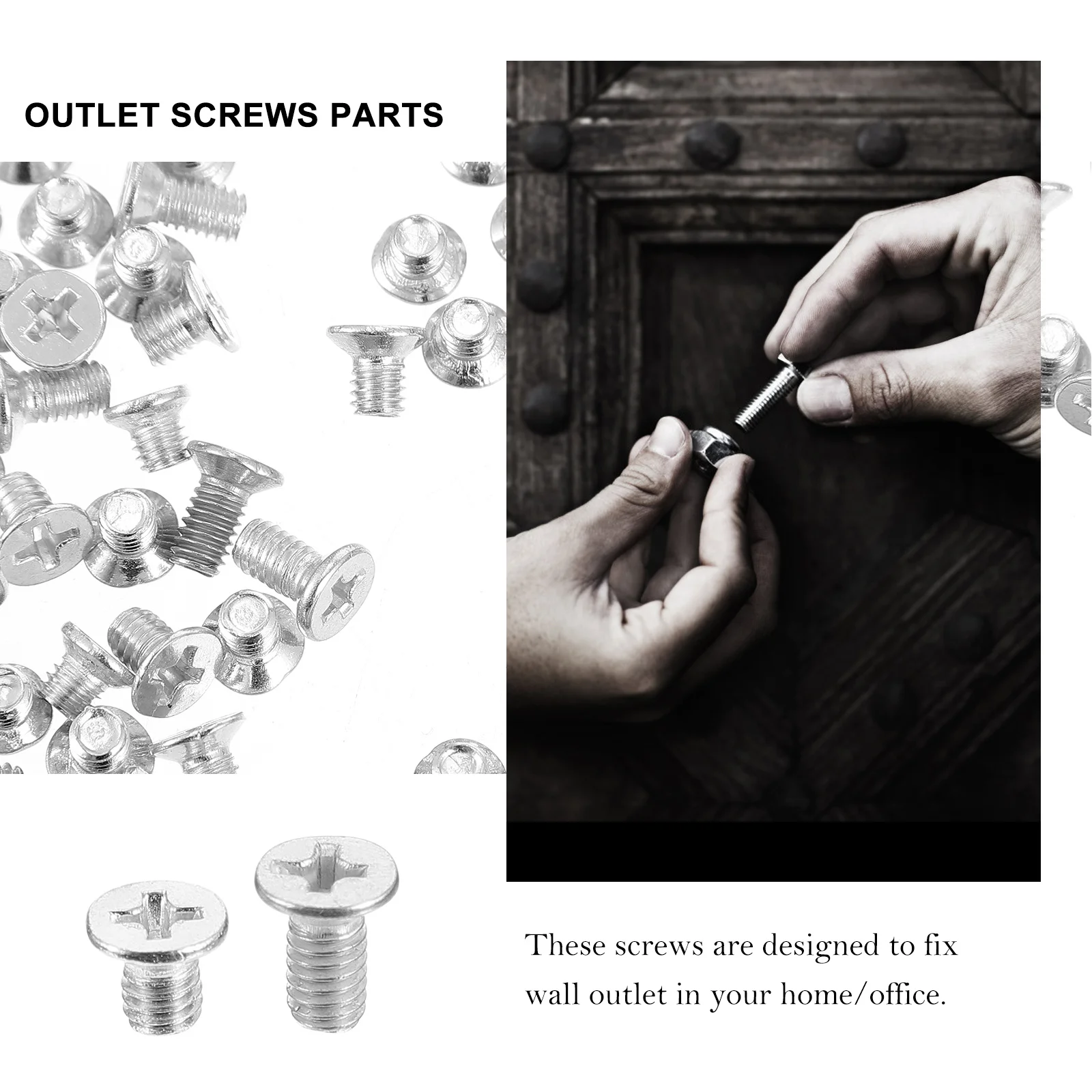 

600 pcs Switch Plate Screws Thread Round Head Milled Slot Wall Plate Screw Replacement For Outlet Cover Countersunk Screws