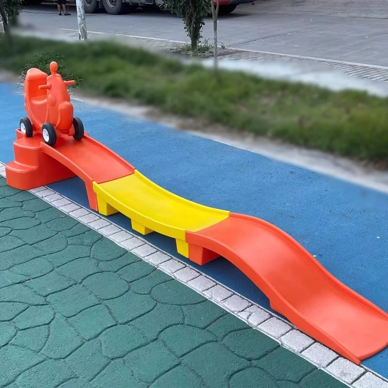 Plastic Toy  Roller Coaster Game For Children Three-stage Sliding Car Sled Slide Plastic Track