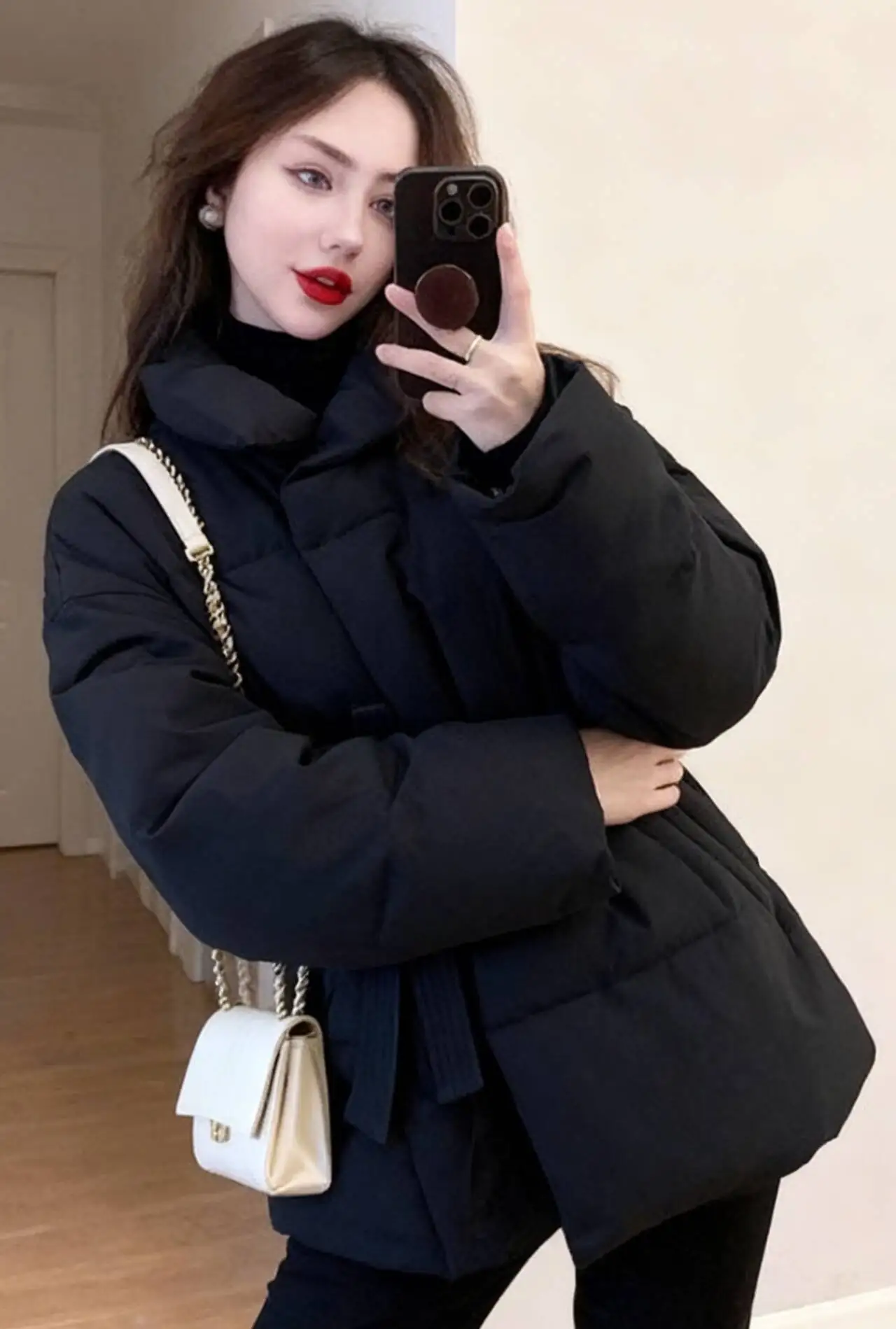 

Парки женские уличные осенние модальные на смешанной подкладке для похудения с удлиненным подолом, униформа для колледжа в консервативном стиле, простая привлекательная молодежная современная одежда