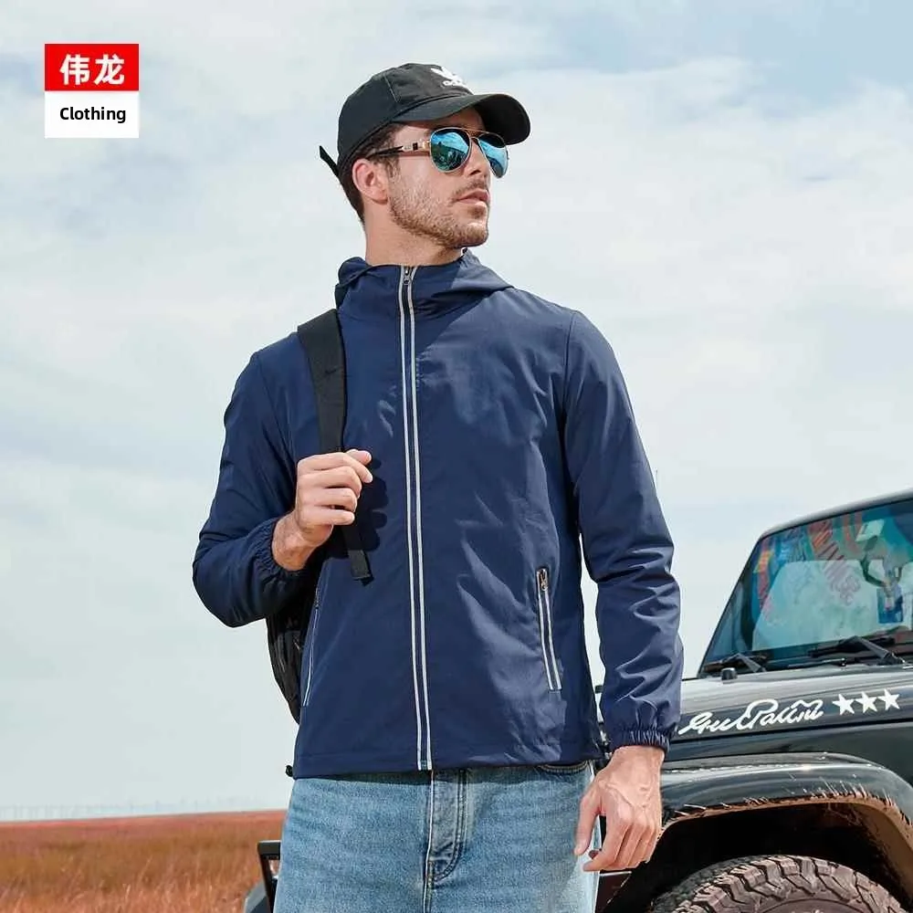 

Men's Single Layer Soft Jacket Outdoor Windproof Waterproof Reflective Workwear Spring Autumn New Sport Climbing Coat