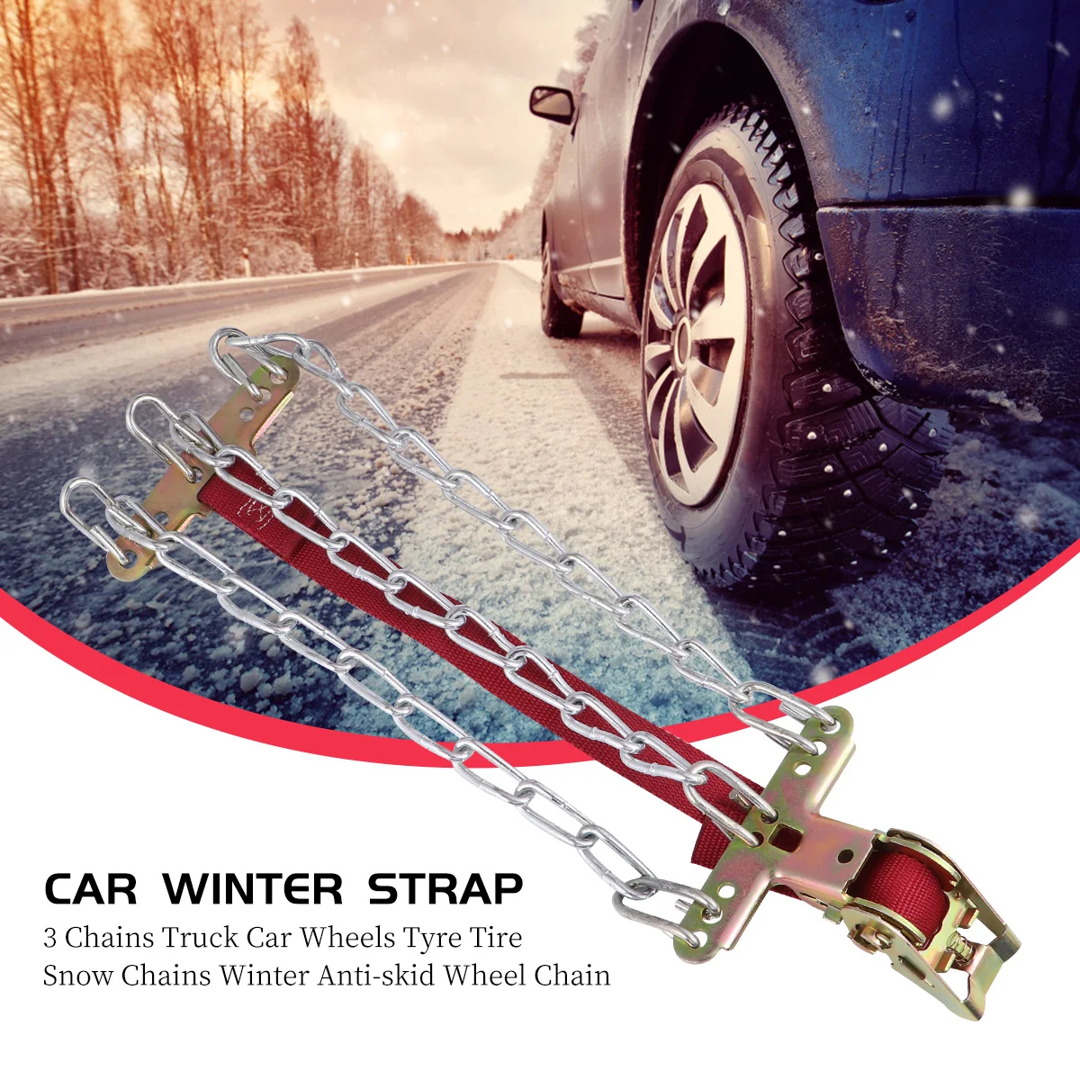 

Car Tire Chains Winter Anti Skid Snow Chains For Suv 235-265Mm Resistant Engineering Belt Safe Driving