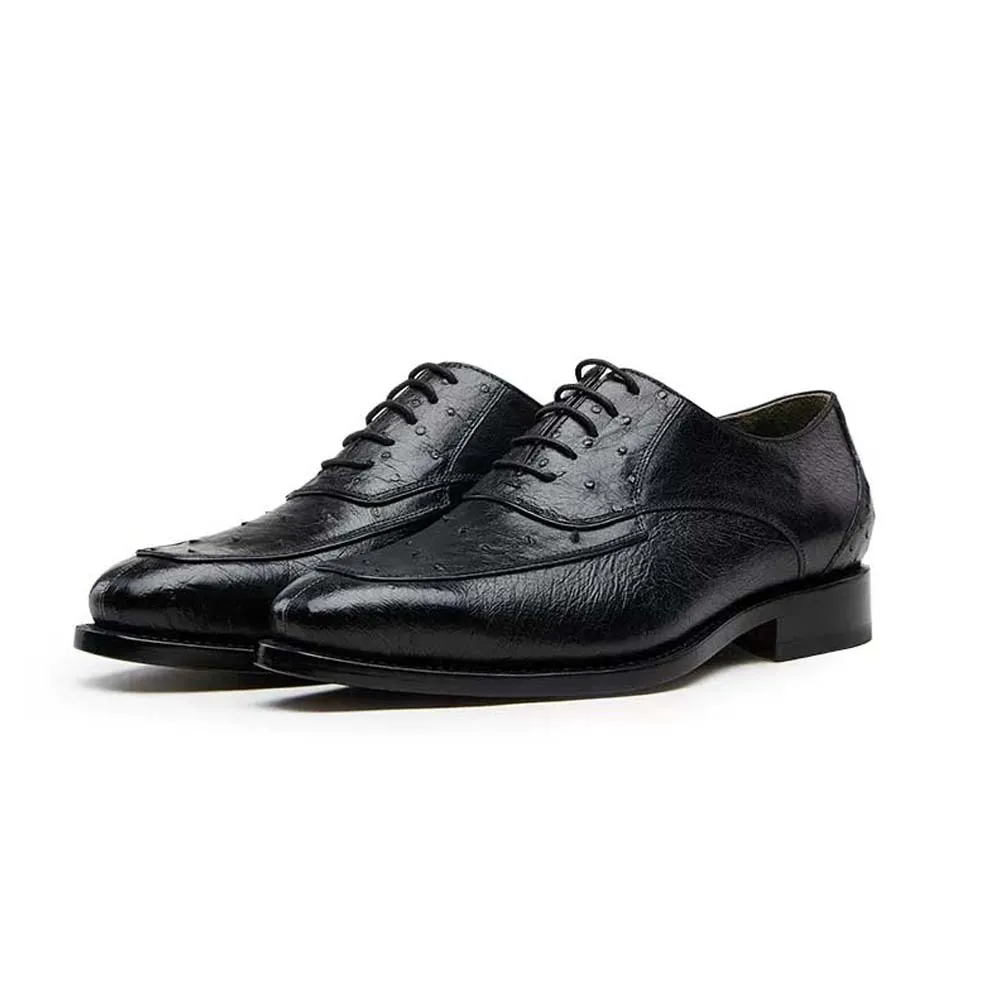 CWV new Men dress shoes South Africanostrich  shoes Business male formal shoes cowhide sole lace-up wedding