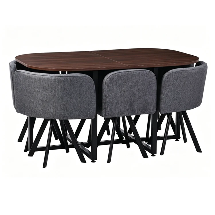 Free Sample High Quality Modern Luxury Mdf Round Top 4 5 6 8 Seater Person Chairs Dining Table Set For Restaurant
