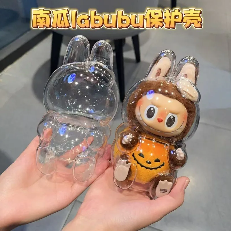 Labubu Halloween Series Pumpkin Pendant Transparent Protective Case Doll Storage Box Monster Accessory Dustproof ProtectiveCover