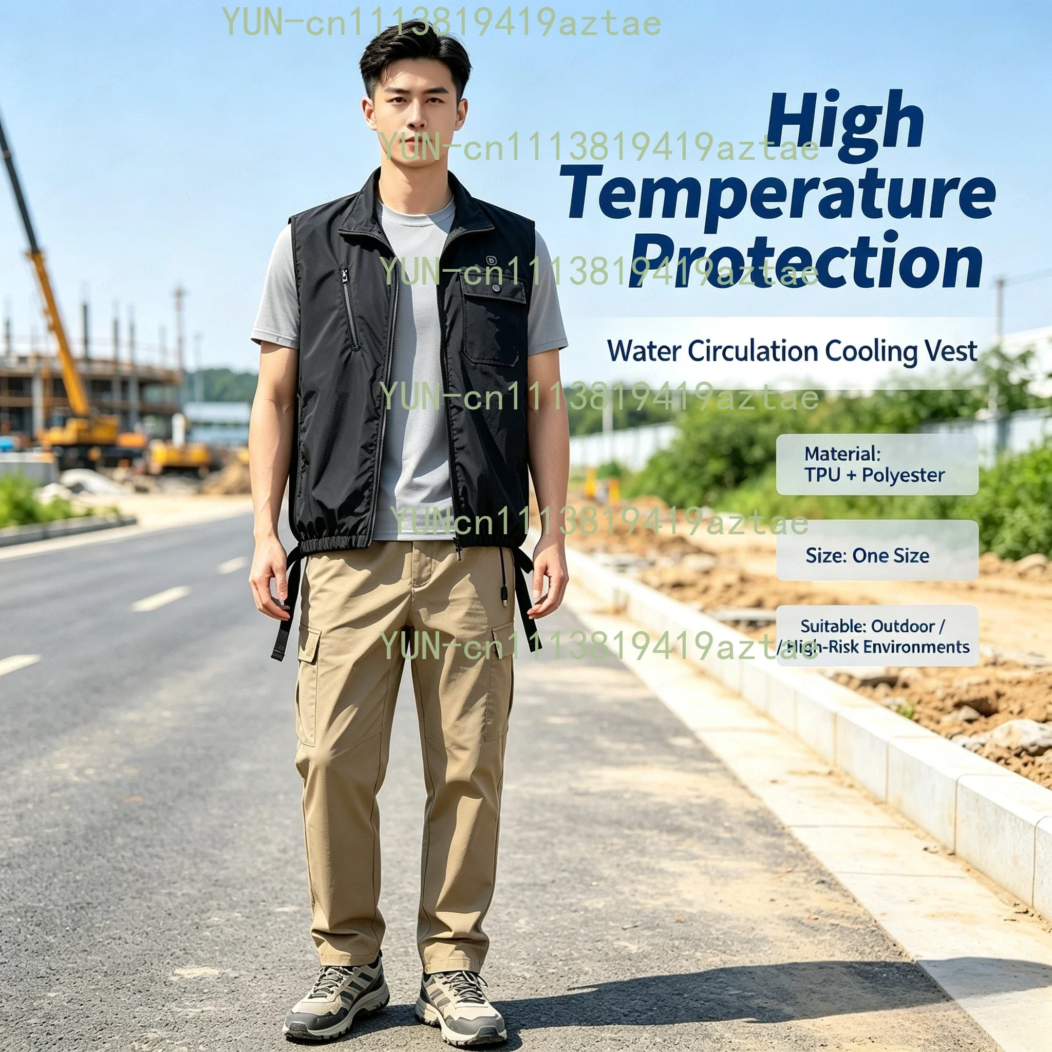 Water-cooled Circulating Cooling Vest, Outdoor Working Heat Relief Air Conditioner Vest for High Temperature Environment