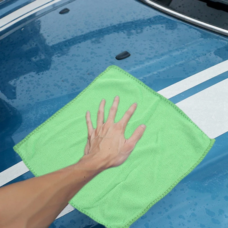 10pcs Practical Soft New Car Wash Towel Cleaning Duster Auto Detailing Green Microfiber Green