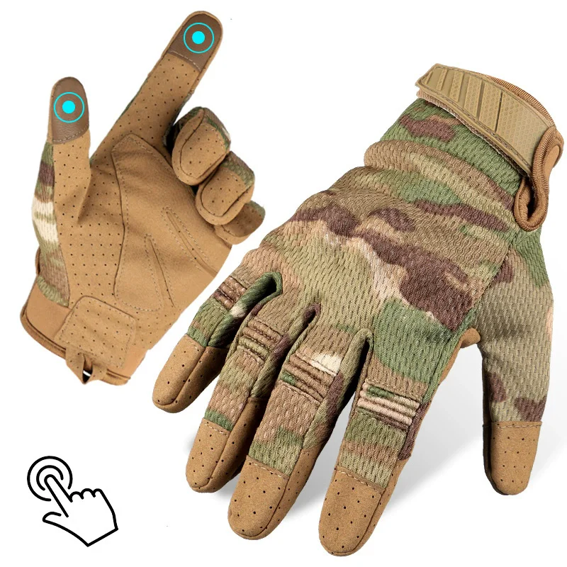 Men & Women Tactical Camo Touchscreen Full Finger Gloves Compatible The Must-Have Outdoor & Sports Activities