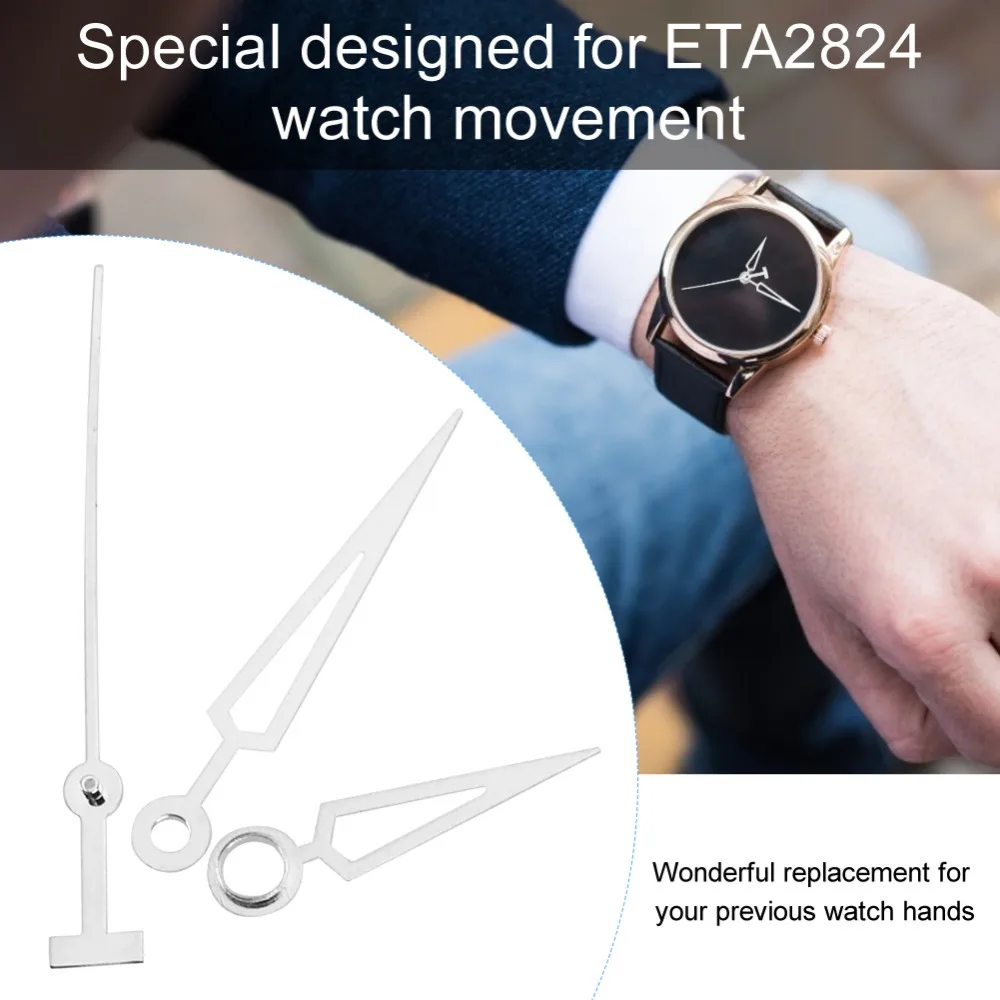 3Pcs Durable Metal Watch Hands Gold Small Size Watch Needles Hour Minute Second Hands DIY Projects