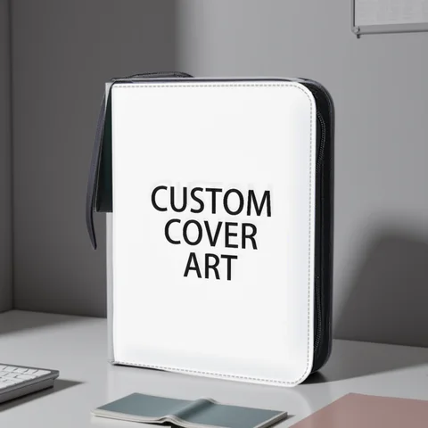 Capa personalizada arte 9 bolso titular do cartão de negociação anime coletor de fichário com 50 páginas internas suporte com zíper até 900 cartões