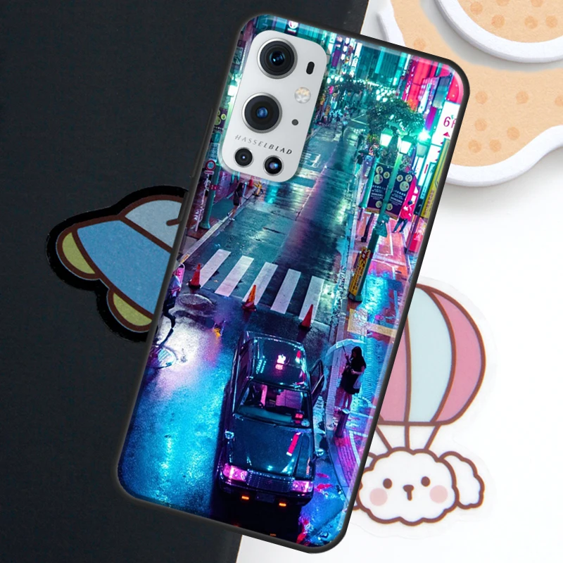 Neon Blue Cyberpunks Tokyo Street For Realme GT Neo 5 3 3T C55 C35 C11 C21Y 10 Pro Plus Case For OnePlus 11 10 Pro Nord 2 2T