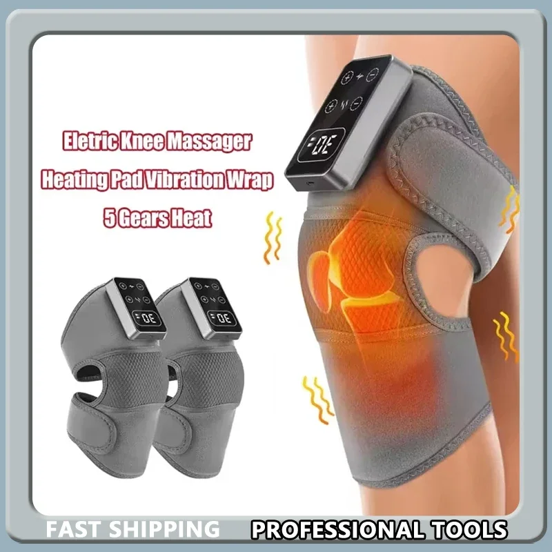

Electric Knee Massager with 3 Vibrations 5 Levels Hot Compress Shoulder Elbow Massage Knee Support Brace for Health Care