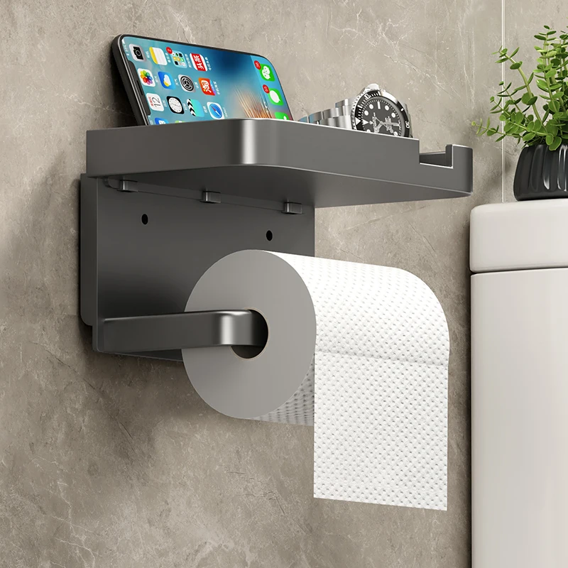 Bathroom Accessories Waterproof Wear Resistant Autohesion Mobile Phone Holder Roll Paper Box Wall Mounted Tissue Hanger Items