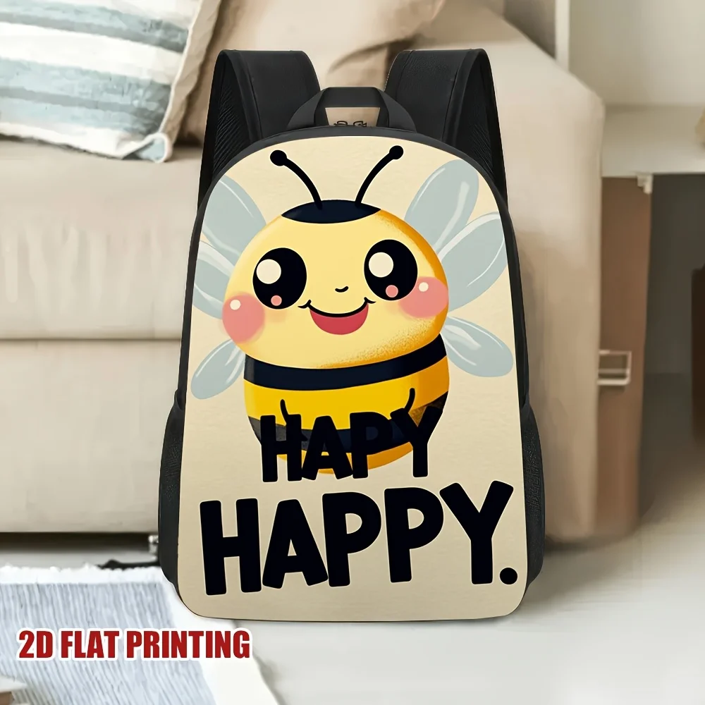 

1-Pack, vibrant bee-themed art backpack, lightweight and sturdy, ideal for carrying books, laptops, and other items, for teens