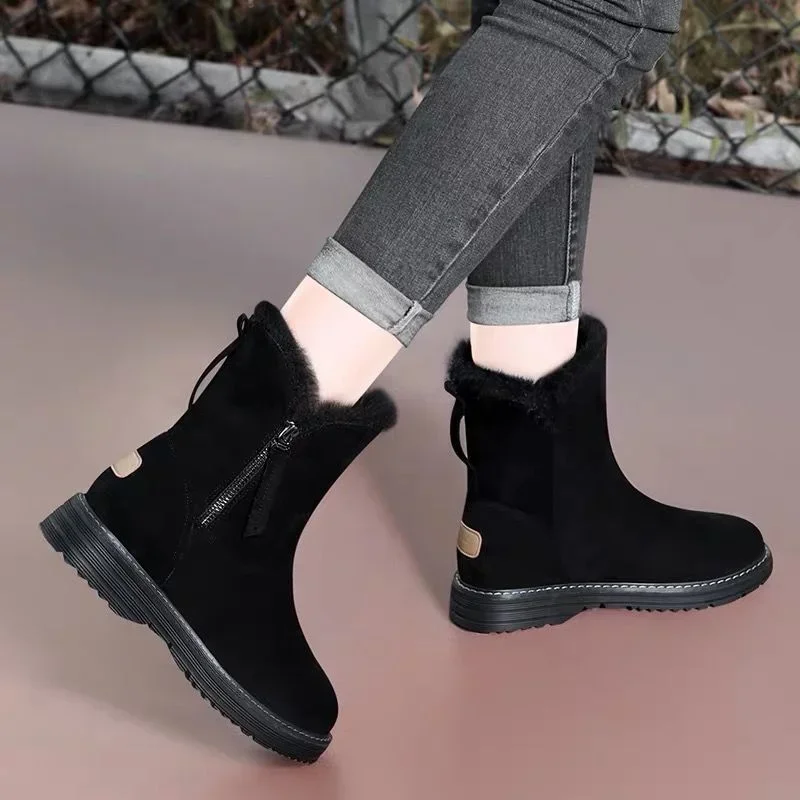 Tabi-Botas de nieve planas acolchadas para mujer, zapatos cálidos de gran tamaño, cómodos y elegantes, Y2k, diseñador de lujo, novedad en 39