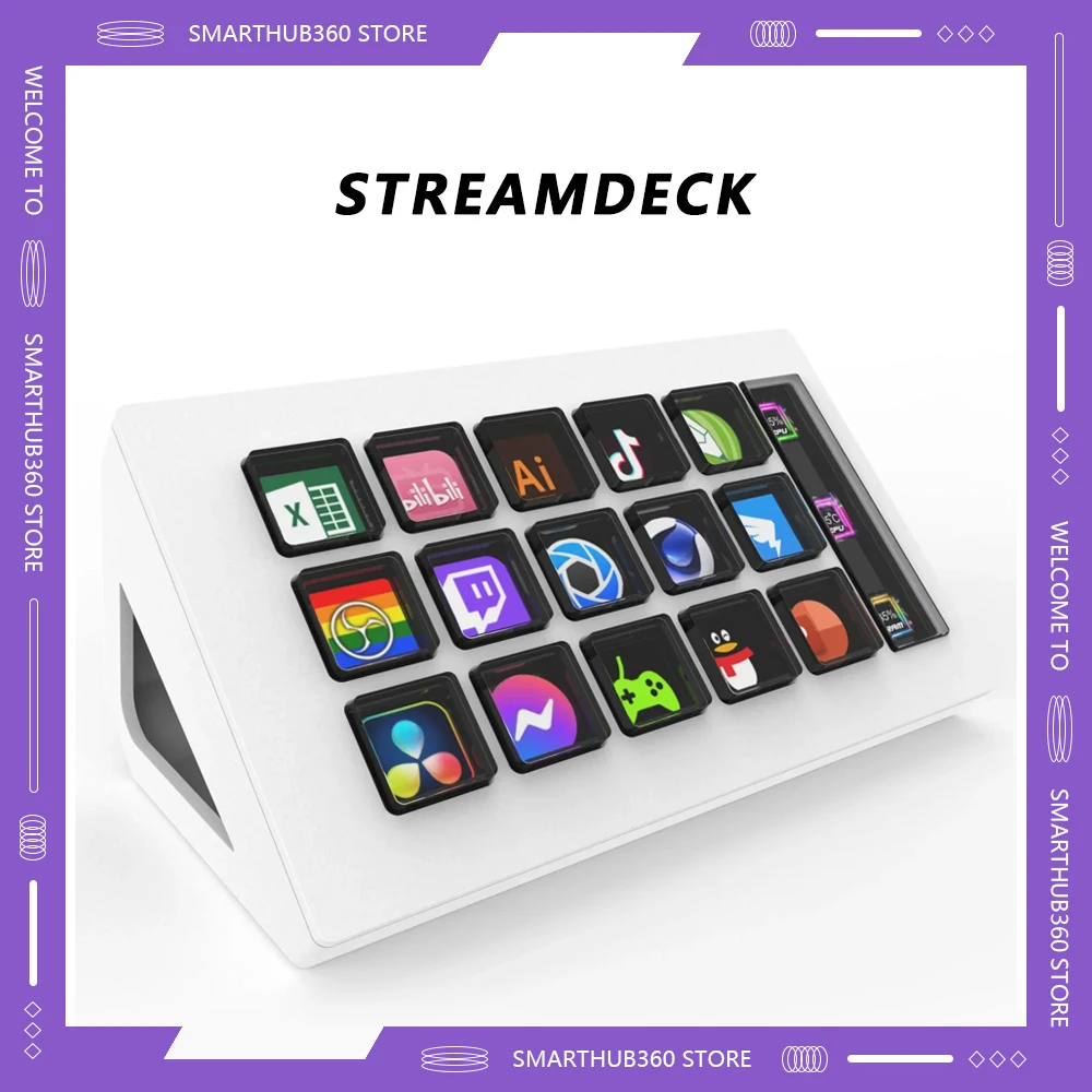 StreamDeck Mini Visual Keyboards 15Keys LCD Controller Custom Button Windows/MacOS Kryboard Live Content Creation Gifts For