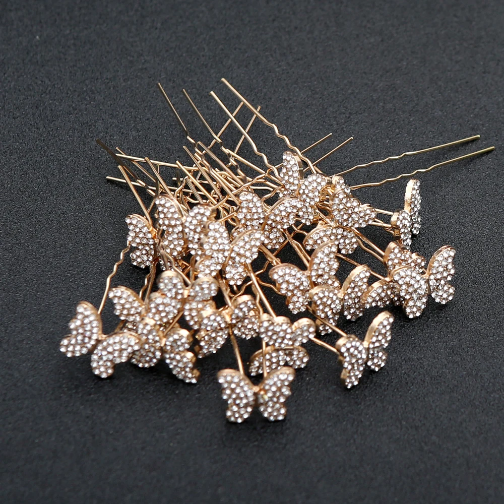 20 pçs moda acessórios para o cabelo de noiva liga floral strass varas de cabelo vintage hanfu borboleta desempenho de cabelo headpieces